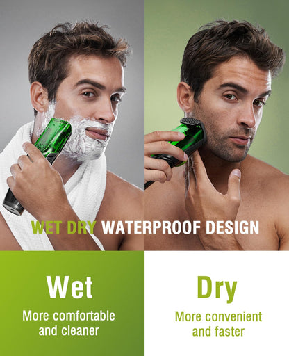 SHPAVVER Beard Trimmer for Men: Vacuum Mustache Trimmer IPX7 Waterproof- Rechargeable Electric Beard Cutting Kit with Adjustable Length Comb- Built-in Vacuum for Sideburns, Stubble
