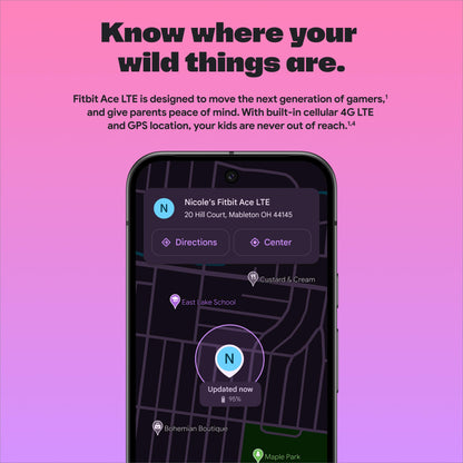 Fitbit Google Ace LTE - Kids Smartwatch with Call, Message, GPS, and Activity-Based Games, Ace Pass Data Plan Required - Spicy - Moovin