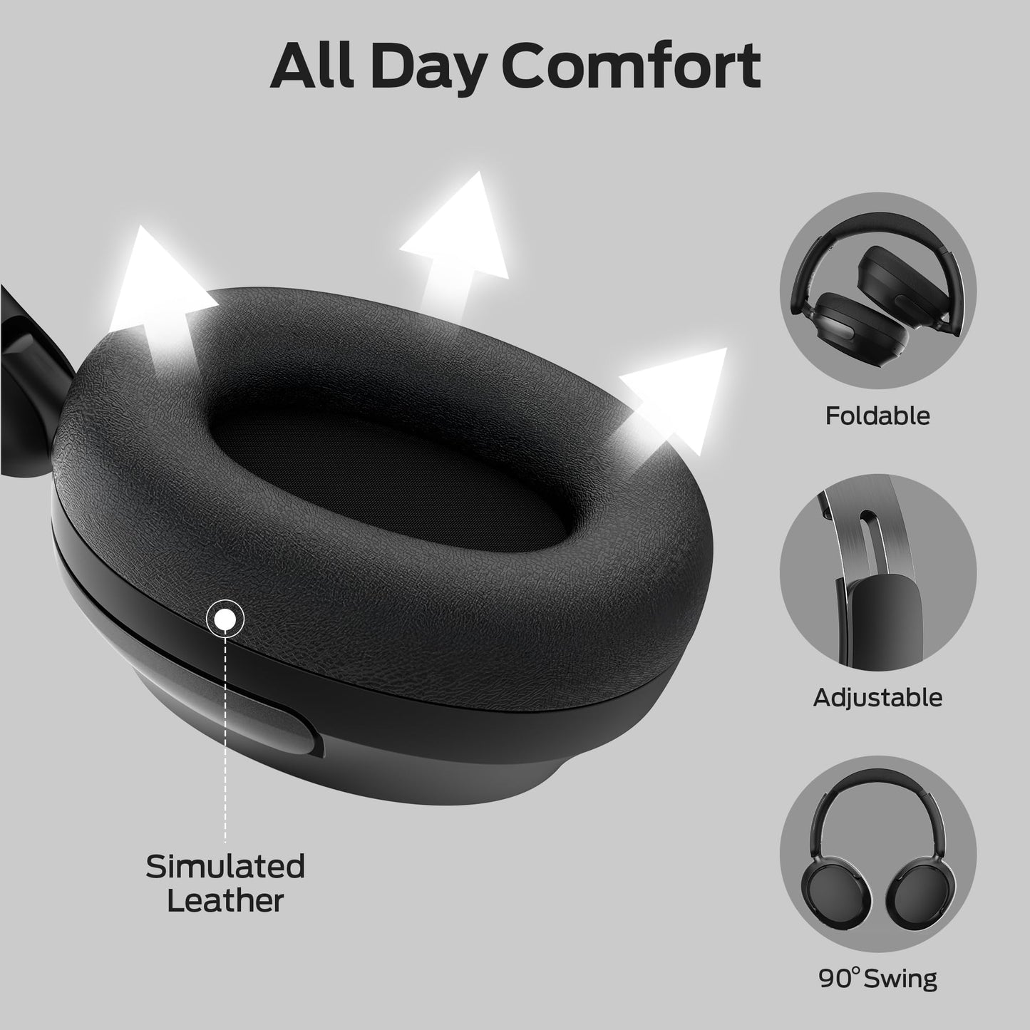 Monster Persona 3rd ANC Active Noise Canceling Headphones, Over Ear Wireless Headphone Bluetooth with Mic, 70 Hours Playtime Bluetooth Headphones, Foldable Comfort Lightweight Headphone for Travel