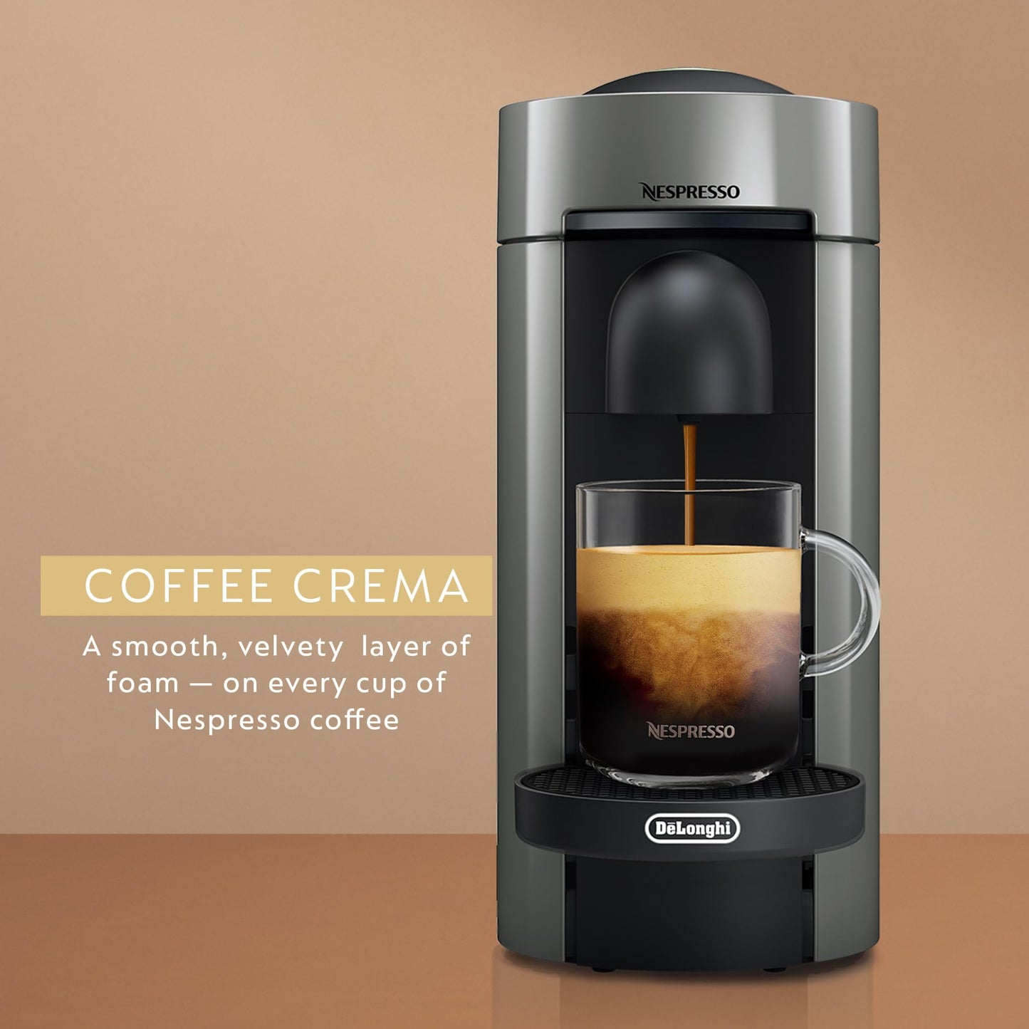 De'Longhi Nespresso Vertuo Plus Coffee and Espresso Maker by De'Longhi, Grey