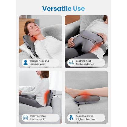 BOB AND BRAD Back Massager with Heat and Remote, EZBack Plus Corded Neck Massager for Pain Relief Deep Tissue, Shiatsu Massage Pillow with 3 Level for Full Body, FSA Eligible Ideal Gifts for Women