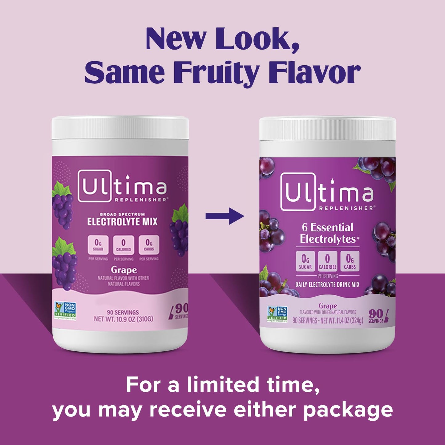 Ultima Replenisher Daily Electrolyte Powder Drink Mix – Sugar Free – Grape, 90 Servings – Hydration Powder with 6 Key Electrolytes and Trace Minerals – Keto Friendly, Vegan, Non-GMO
