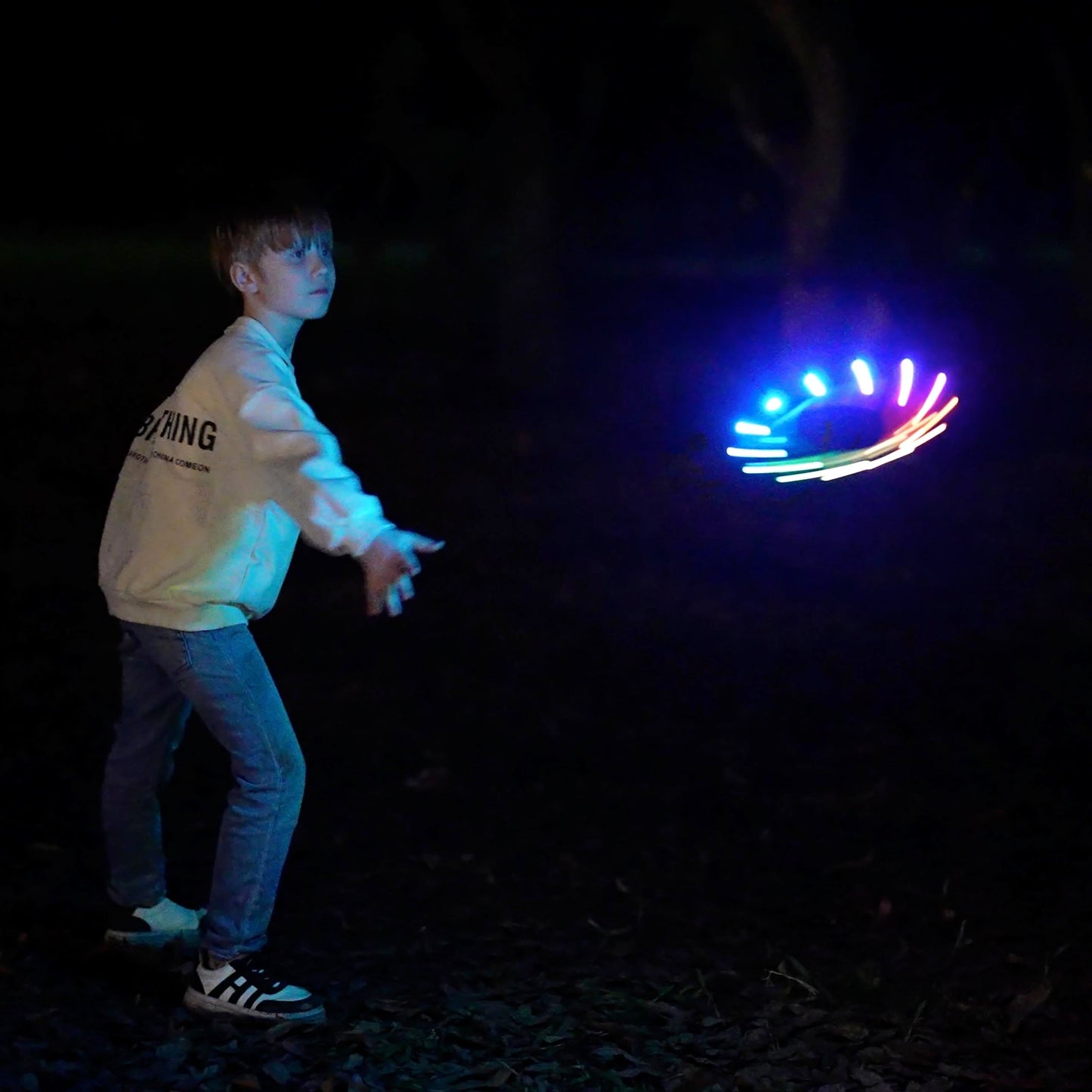 TOSY Flying Ring - 12 LEDs, Super Bright, Soft, Auto Light Up, Safe, Waterproof, Lightweight Frisbee, Cool Birthday, Camping, Easter Basket Stuffers & Outdoor/Indoor Gift Toy for Boys/Girls/Kids