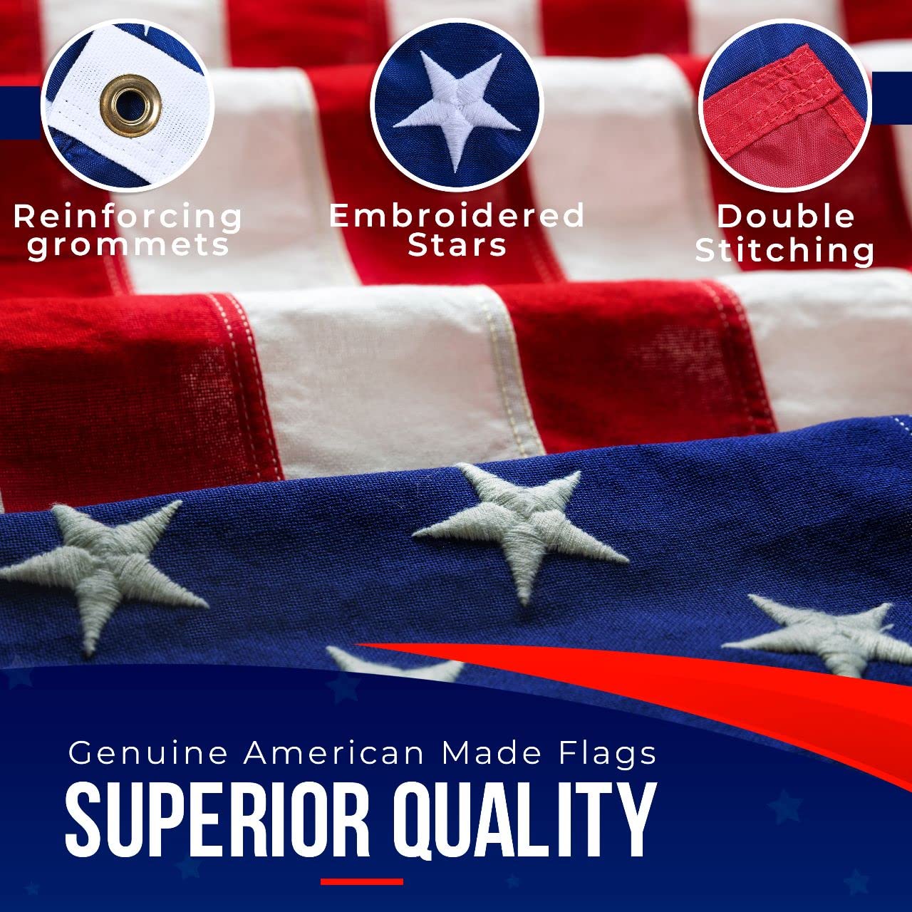 American Flag | American Flags for Outside 3X5 |100% Made in USA Flags - US Flag 3X5 Heavy Duty Outdoor with Embroidered Stars and Sewn Stripes | Flag for Outside - FMAA Certified