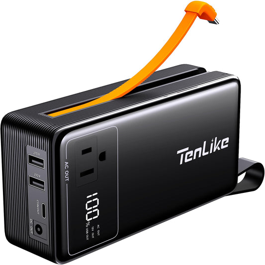 Portable Power Station 99.9Wh Power Bank for Camping Essentials Small Electric Generator Large Lithium Battery with 110V 80W Rated 120W Peak AC Plug in Output 60W Type-C Home Backup Outdoor Emergency