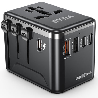 PD 35W Fast Charger Universal Travel Adapter 3 USB-C Ports Fast Wall Charger Suit More Than 180 Countries All in One Outlets Plugs 35W GaN 3 Tec for Apple Samsung and Iwatch Tablets Laptops
