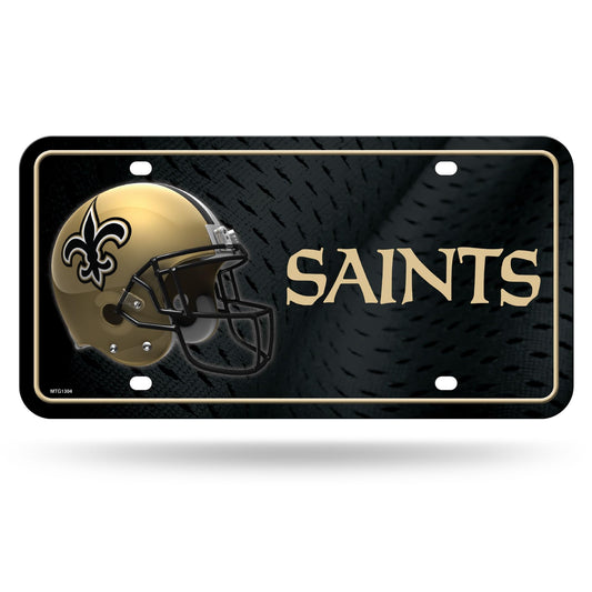 Rico Industries NFL New Orleans Saints Metal License Plate Tag 6 x 12-"