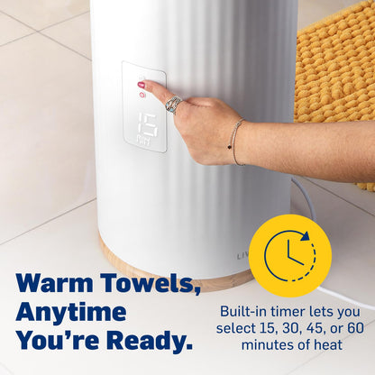 Live Fine Towel Warmer | Bucket Style Luxury Heater with LED Display, Adjustable Timer, Auto Shut-Off | Fits 40” x 70” Oversized Towel