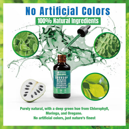 Vyxion Soursop Bitters Liquid Drops 10 in 1 with Sea Moss, Moringa, Turmeric, Black Seed Oil, Oregano, Ashwagandha | Herbal Extracts for Overall Health-Enhancing | Vegan, Non-GMO | 2 Fl Oz