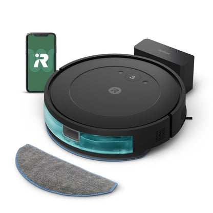 iRobot Roomba Robot Vacuum and Mop Combo (Y0140) - Vacuums & mops, Easy to use, Power-Lifting Suction, Multi-Surface Floors, Smart Navigation, Cleans in Neat Rows, Self-Charging, Bagless, Space-Saving