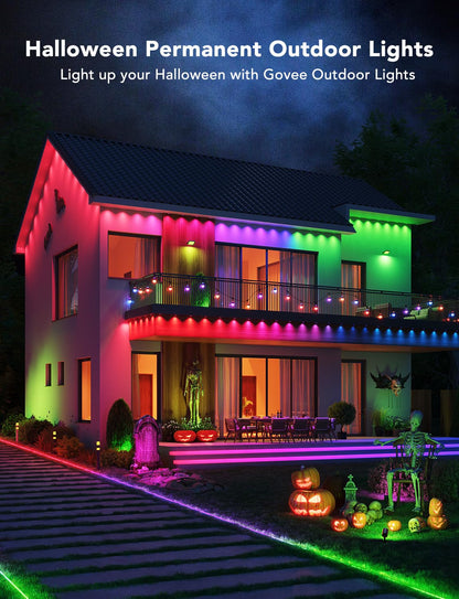 Govee Permanent Outdoor Lights, Smart RGBIC Outdoor Lights with 75 Scene Modes, 100ft with 72 LED Eaves Lights, IP67 Waterproof, for Halloween Decorations, Christmas, Work with Alexa, Google Assistant