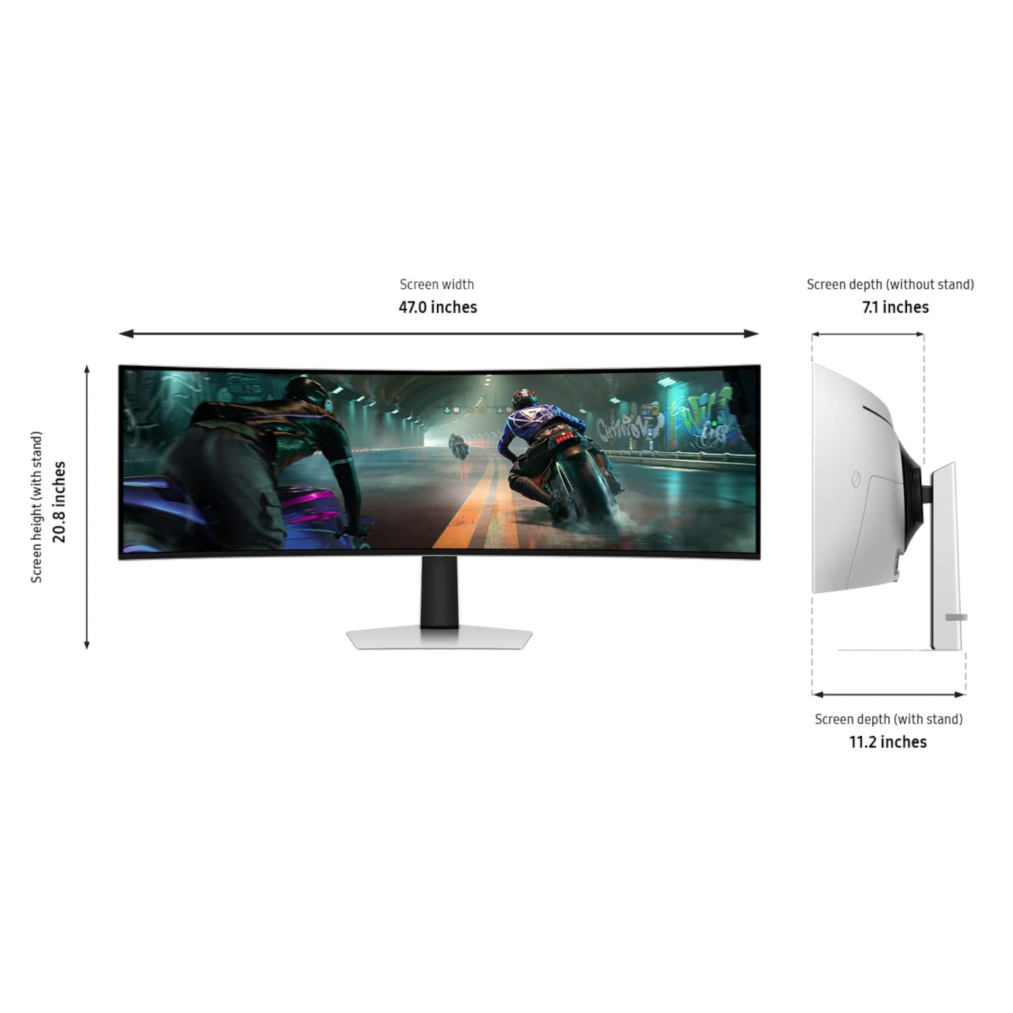 Samsung 49" Odyssey OLED G9 (G91SD) Dual QHD QD-OLED G-Sync Compatible Curved Gaming Monitor, 144Hz, 0.03ms, AMD FreeSync Premium Pro, Ergonomic Stand, 3 Year Warranty, LS49DG910SNXZA, 2024