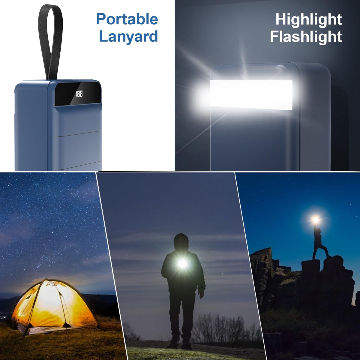 Power Bank 60000mAh Portable Charger Fast Charging 22.5W PD4.0 & QC 4.0 with USB C Battery Pack High Capacity External Battery Phone Charger for iPhone, Samsung, Galaxy, Camping, Travel