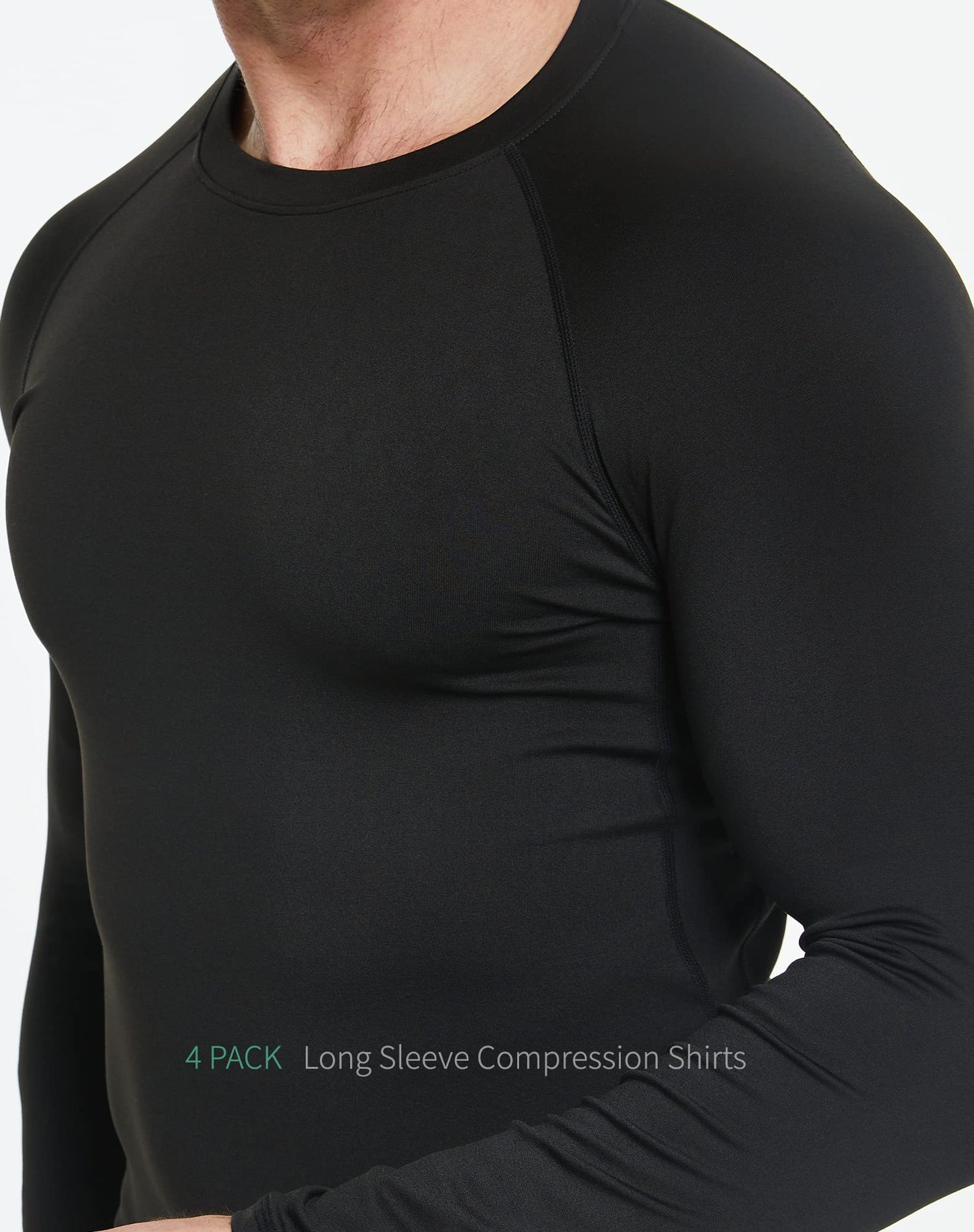 4 Pack Compression Shirts for Men Long Sleeve Athletic Cold Weather Base Layer Undershirt Gear T Shirt for Workout XL