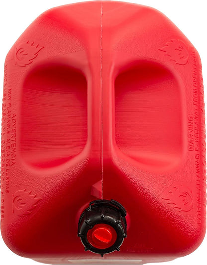 Midwest Can 5610 Safe-Flo Auto Shut Off 5 Gallon Gas Can – Durable Fuel Containers with FlameShield Safety System & Quick-Flow Spout - Red - 4 Pack