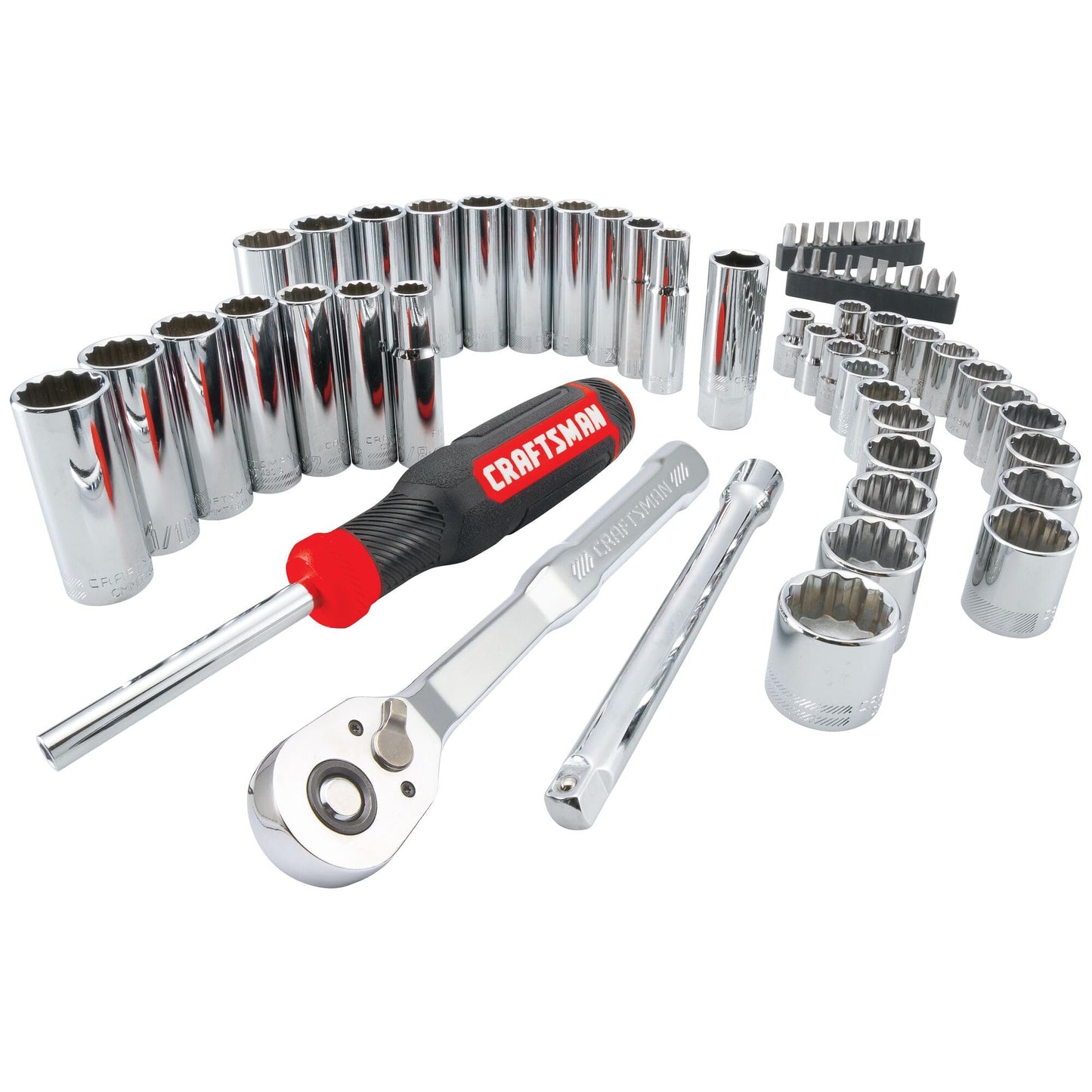 CRAFTSMAN Mechanics Tool Set, 3/8 Inch Drive, 61 Piece (CMMT45161)