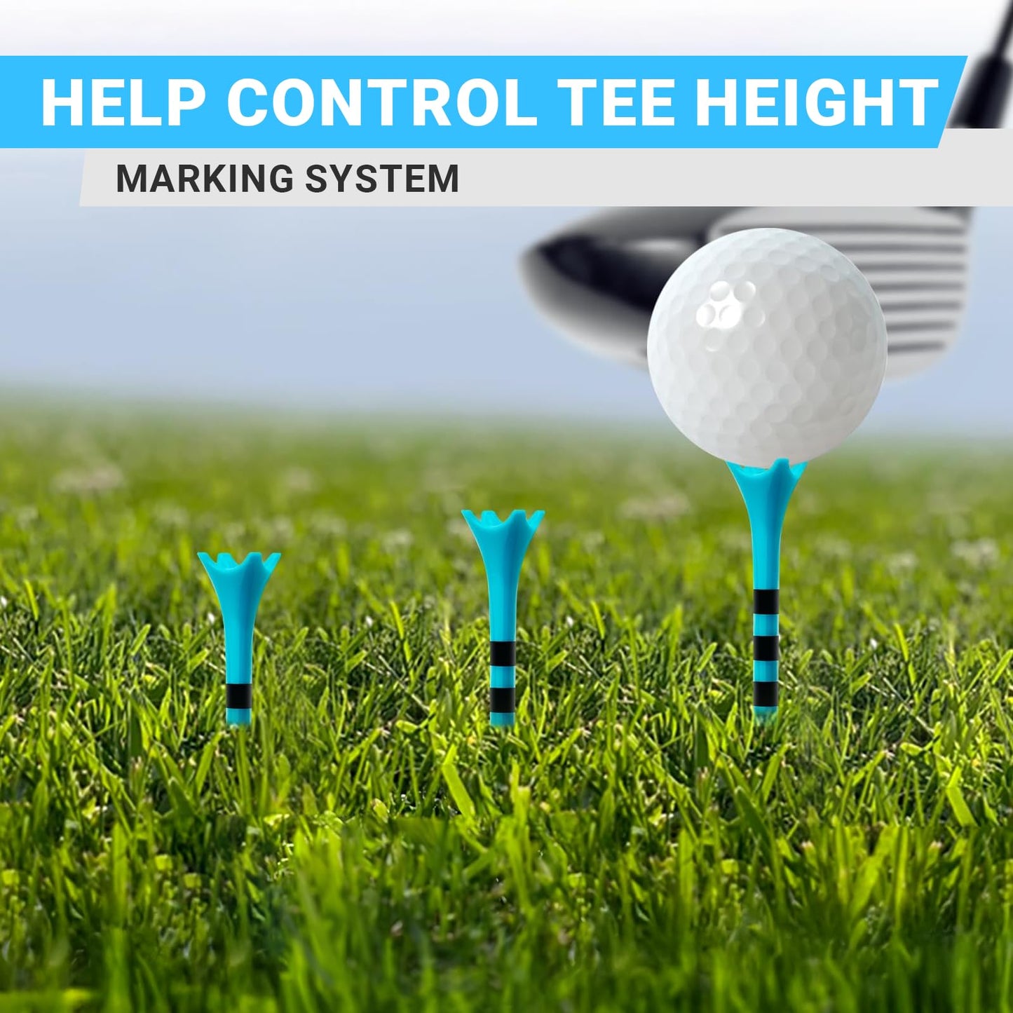 Full Choice100 Pack 3-1/4" Plastic Golf Tees, Enhanced Durability & Stability, Engineered to Minimize Friction and Side Spin