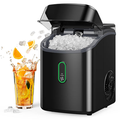 Nugget Ice Maker Countertop, Pebble Ice Maker with Soft Chewable Ice, One-Click Operation Ice Machine with Self-Cleaning, 33lbs/24H for Home,Kitchen,Office