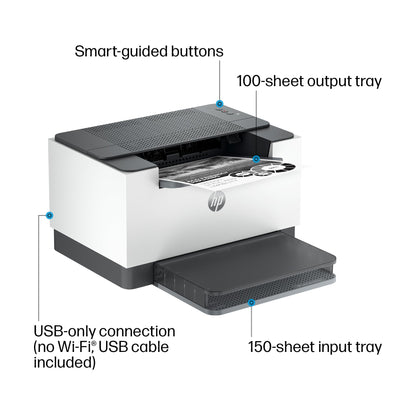 HP LaserJet M209d Laser Printer, Black and White, Automatic Duplex, USB Connection Only (Cable Included), Ideal in Home Office (8J9L0F)