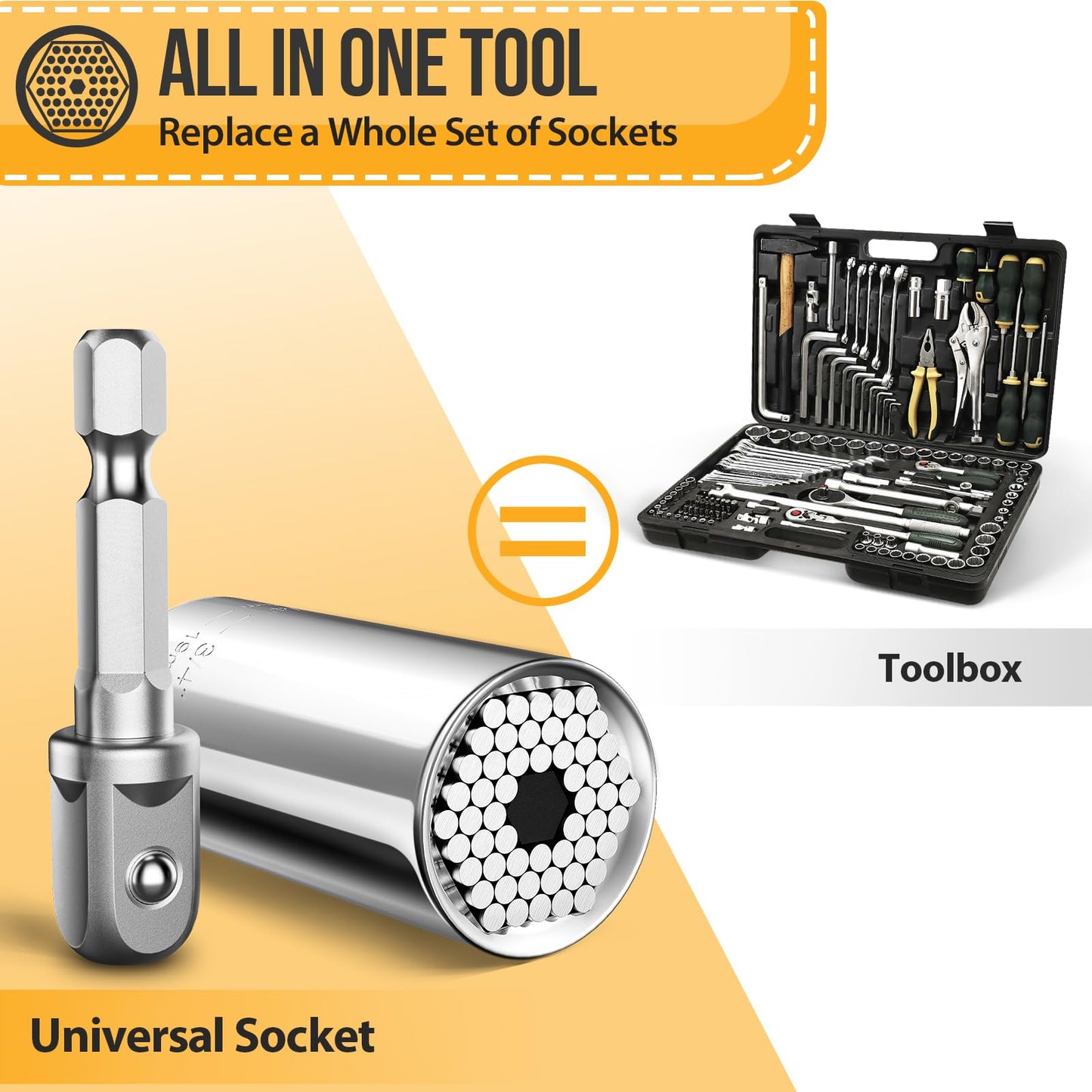 Super Universal Socket Tools Gifts for Men Stocking Stuffers for Men Mens Gifts for Christmas Gifts Idea Cool Stuff Gadgets for Men Grip Socket Set Power Drill Adapter Gifts for Dad Husband Him Women