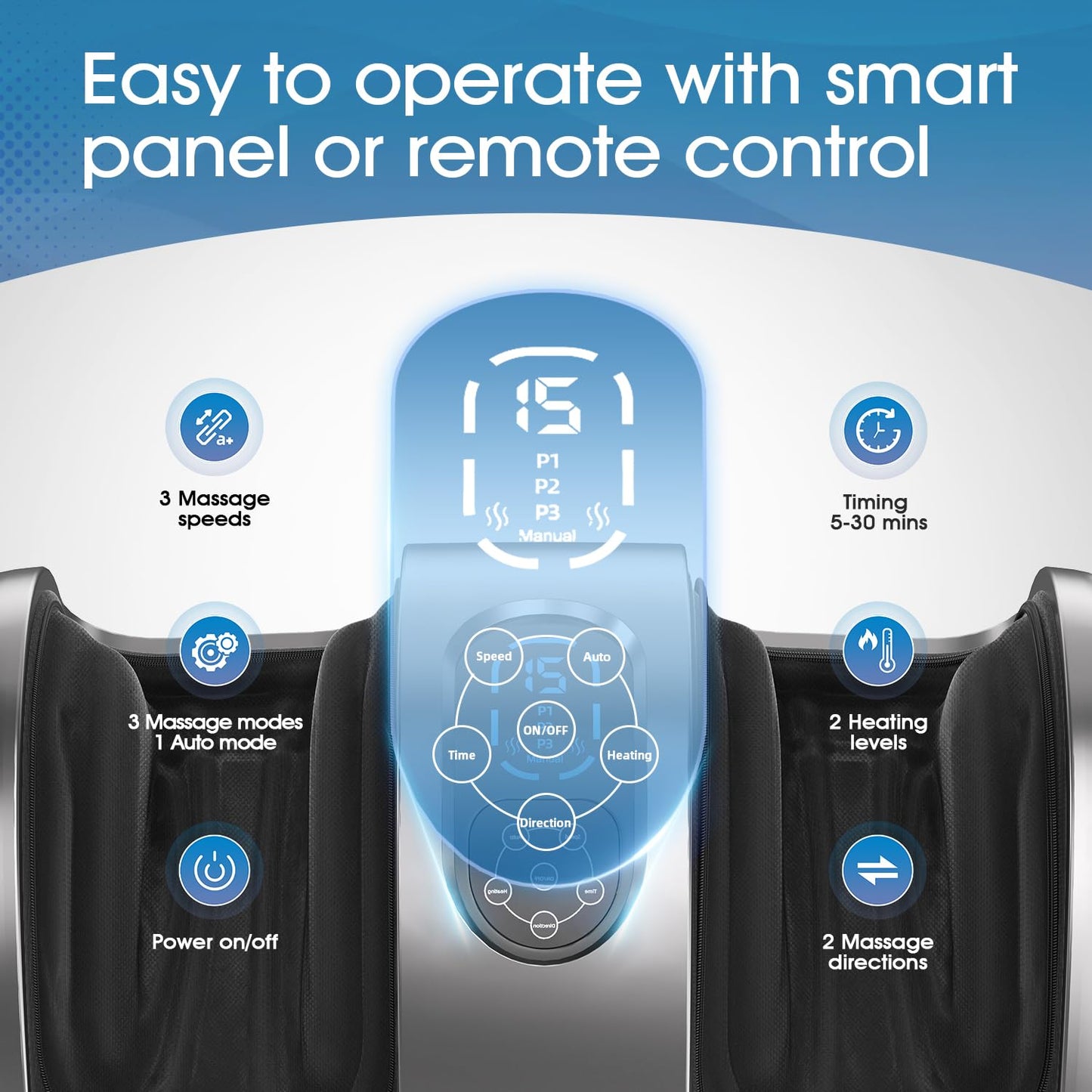 TISSCARE Foot Massager with Heat: Mother's Day Gift for Mom FSA HSA Eligible Foot Massager for Plantar Fasciitis, Neuropathy, Circulation and Pain Relief, Massage Feet/Leg/Calf/Ankle at Home/Office