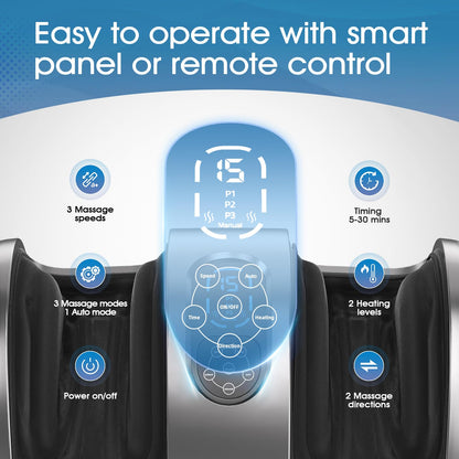 TISSCARE Foot Massager with Heat: Mother's Day Gift for Mom FSA HSA Eligible Foot Massager for Plantar Fasciitis, Neuropathy, Circulation and Pain Relief, Massage Feet/Leg/Calf/Ankle at Home/Office