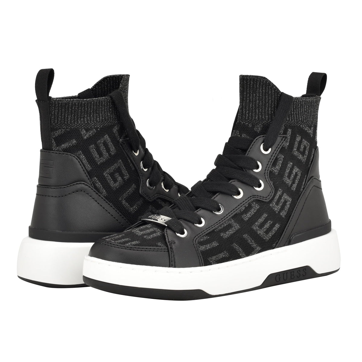 Guess Women's MANNEN Sneaker, Black 001, 9