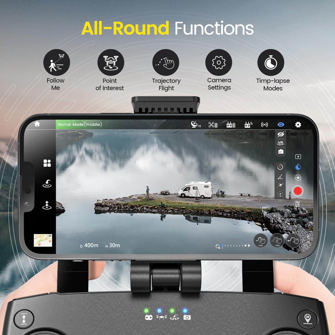 Holy Stone HS720R 3 Axis Gimbal GPS Drones with Camera for Adults 4K EIS; FPV RC Drone, Foldable Quadcopter with 10000 Feet Video Transmission Control Range, Brushless Motor, Follow Me, Auto Return