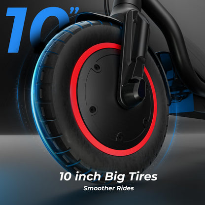 Escoone Electric Scooter for Adults, 500W Powerful Motor, 22 MPH Top Speed & 23 Miles Long Range, 10" Pneumatic Tires, Foldable E Scooter for Commuting with Double Braking System and Cruise Control