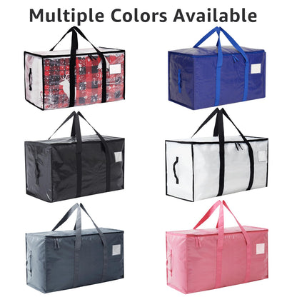 Moving Bags Heavy Duty Extra Large, Moving Boxes, Moving Supplies Essentials, Blue Storage Bins with Lids, Plastic Packing Totes, Storage Bags for Clothes with Handles & Zippers(Blue, 8 Pack)