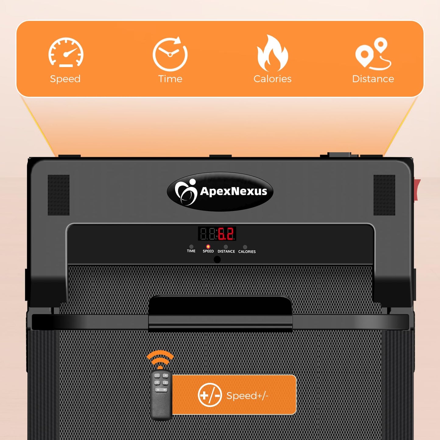 ApexNexus Walking Pad Treadmill Under Desk Treadmill for Office Home, 3.0HP Quiet Folding Treadmill with 300 LBS Weight Capacity, Walking Pad with Handle Bar, Portable Treadmill with Remote Control