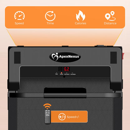 ApexNexus Walking Pad Treadmill Under Desk Treadmill for Office Home, 3.0HP Quiet Folding Treadmill with 300 LBS Weight Capacity, Walking Pad with Handle Bar, Portable Treadmill with Remote Control