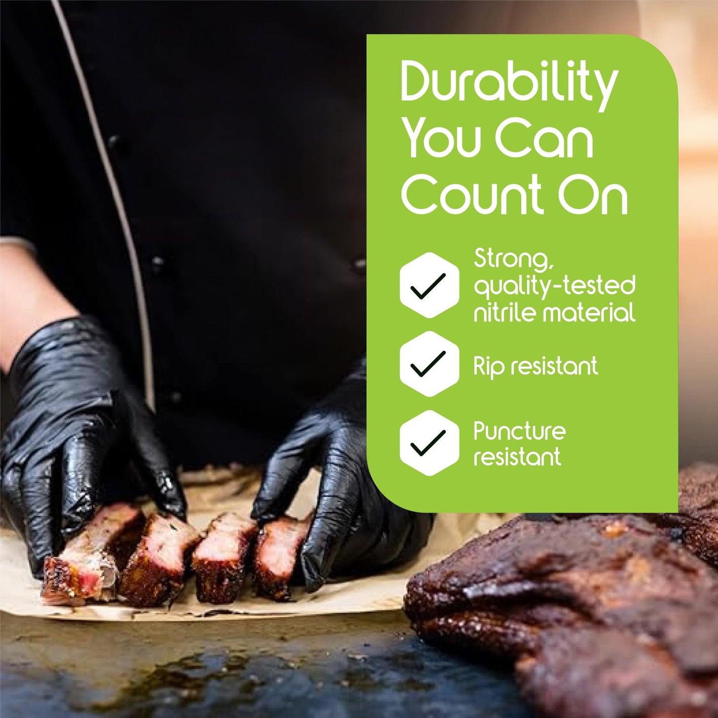 Inspire Black Nitrile Disposable Gloves | 4.5 Nitrile Disposable Safety Medical Cooking Cleaning Black Gloves