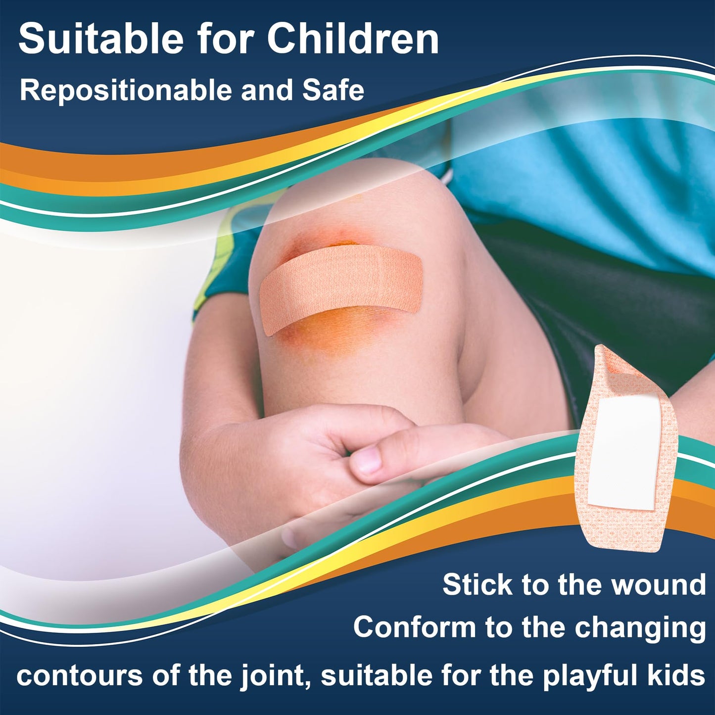 Hysimedy Silicone Adhesive Bandages Large Sizes for Sensitive Fragile Skin 2"x4" 20 Count Flexible Fabric Latex Free Hypoallergenic Breathable XL Bandages for Adhesive Allergy Wounds