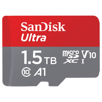 SanDisk 1.5TB Ultra microSDXC UHS-I Memory Card with Adapter - Up to 150MB/s, C10, U1, Full HD, A1, MicroSD Card - SDSQUAC-1T50-GN6MA [New Version]