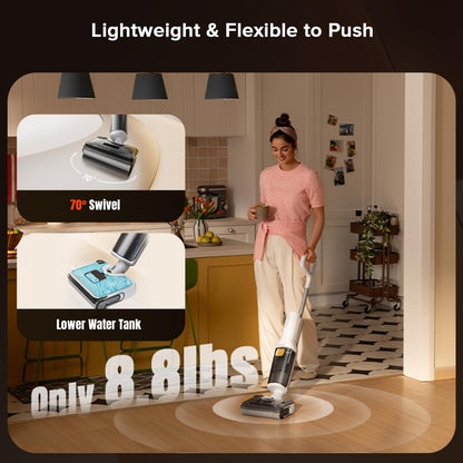 roborock F25 GT Vacuum Mop All in One, Wet Dry Vacuum Cleaner Cordless, 20000Pa Floor Cleaner Machine for Tile Hardwood Wood Vinyl Floor, Edge to Edge Self Cleaning Electric Mop with 180° Lie-Flat