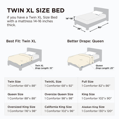 Bedsure Twin XL Comforter Duvet Insert Dorm Bedding - White Extra Long Twin Comforter, Quilted All Season Duvet with Corner Tabs