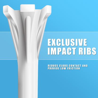 CHAMPKEY Professional 5 Prongs Golf Tees 100 Pack | 85 Driver Tees with 15 Iron/Hybrid Tees Mixed Pack | Low Friction and Resistance Golf Plastic Tees