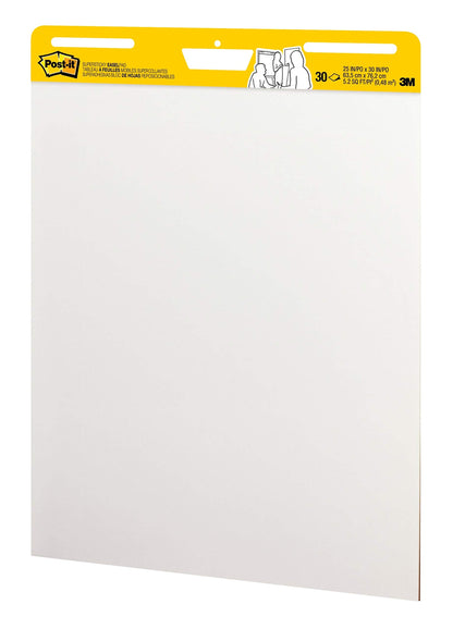 Post-it Super Sticky Easel Pad 25 in x 30 in White 30 Sheets/Pad 2 Pad/Pack Large White Premium Self Stick Flip Chart Paper Super Sticking Power (559)