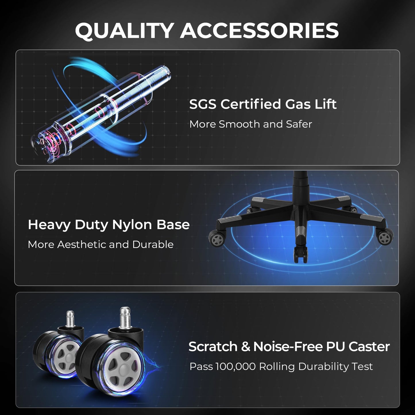 GTPLAYER Gaming Chair with Footrest, Big and Tall Computer Game Chair 350lb Racing Style, Ergonomic High Back Lumbar Support and Recliner, Moon Gray