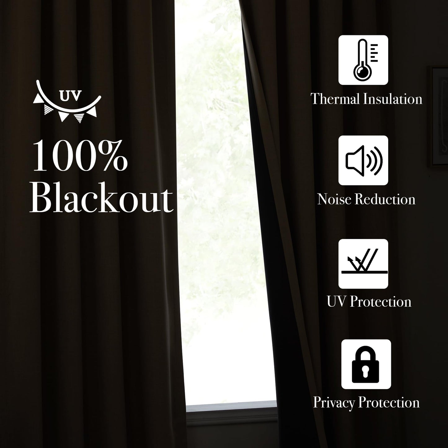 NICETOWN 100% Blackout Faux Linen Curtains for Bedroom, Pinch Pleated Cold/Sun Blocking Thermal Curtains Thick Window Treatments for Living Room/Farmhouse, Oatmeal, 2 Panels, W50 x L96