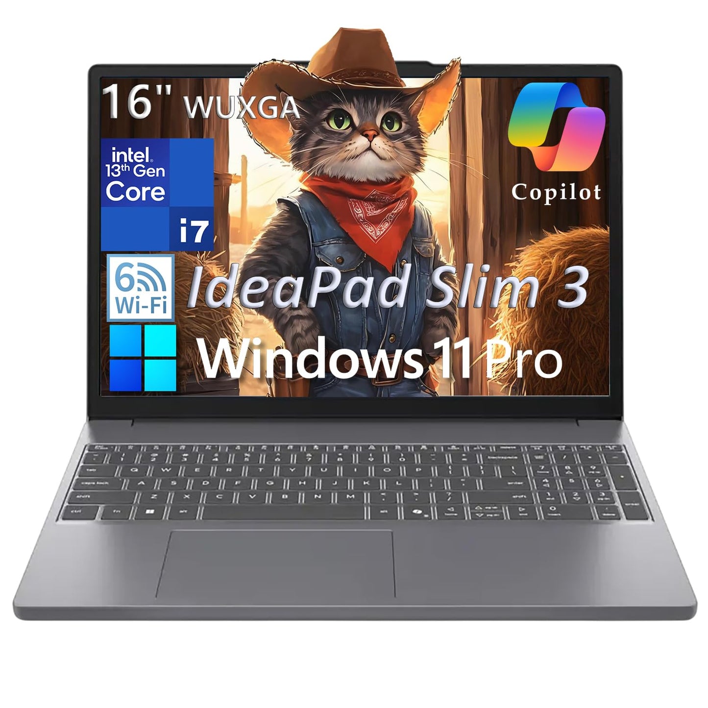 Lenovo Laptop Computer PC IdeaPad Slim 3 for Student Home Study, Intel i7-13620H (Beat Ultra 7 255U), 16GB DDR5 RAM, 512GB PCIe SSD, 16" FHD+, WiFi 6, Bluetooth 5.2, Luna Grey, Windows 11 Pro