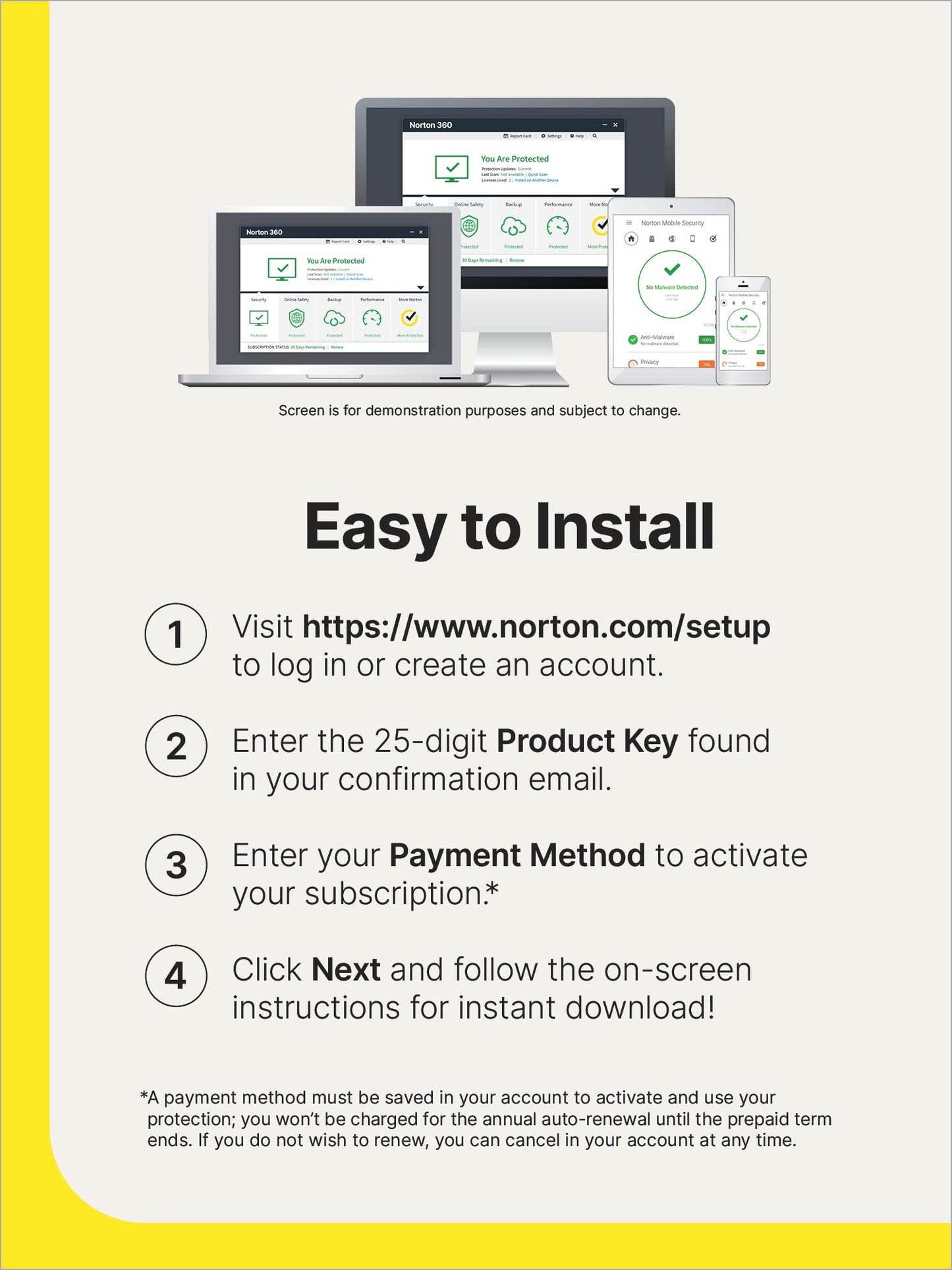 Norton 360 Deluxe 2025, Antivirus software for 5 Devices with Auto Renewal - Includes VPN, PC Cloud Backup & Dark Web Monitoring [Key Card]