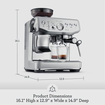 Breville Barista Express Impress Espresso Machine BES876BSS, Brushed Stainless Steel