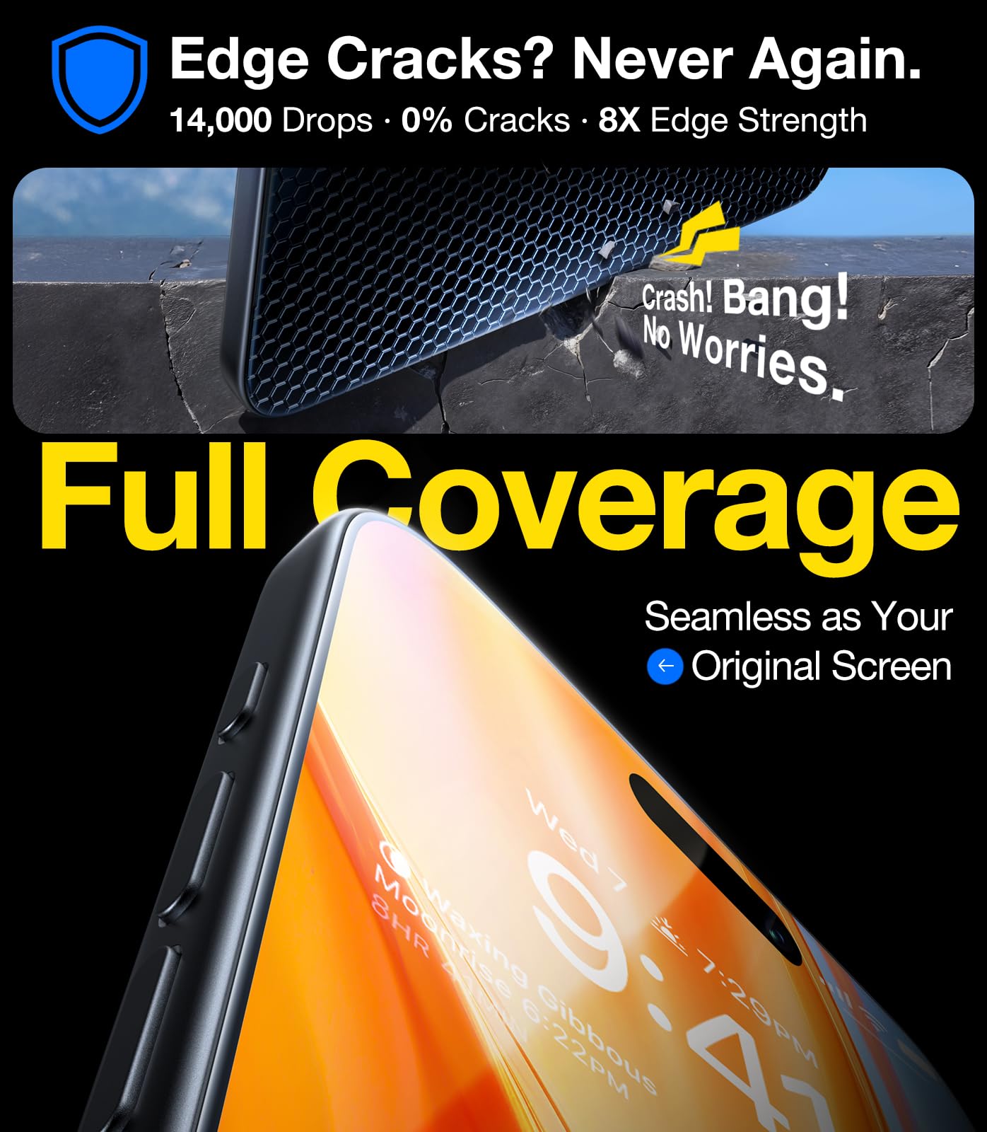 UltraGlass UNBREAK TOP 9H+ Armor for iPhone 17 Pro Max Screen Protector [NO.1 Military Grade Shatterproof] Screen Protector 17 Pro Max Tempered Glass 17 ProMax, Longest Durable, Full Coverage, 2 Pack