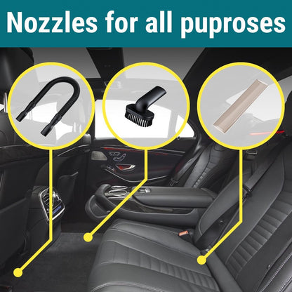 THISWORX Car Vacuum Cleaner - Portable, High Power, Handheld Vacuums w/ 3 Attachments, 16 Ft Cord & Bag - 12v, Auto Accessories Kit for Interior Detailing - Black