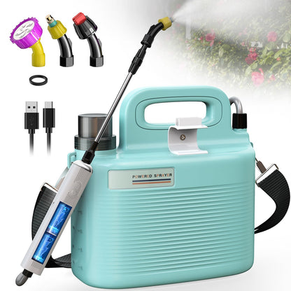Sprayers in Lawn and Garden - 1.8 Gallon Battery Powered Sprayer with Pump, Telescopic Wand,Water Hose Nozzle - Portable Yard Sprayer for Weed Control, Fertilizing, Watering