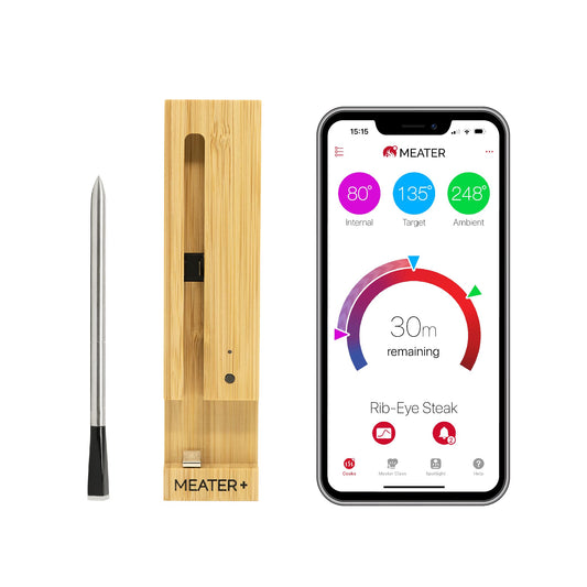 MEATER Plus: Smart Bluetooth Wireless Meat Thermometer Digital | BBQ, Grill, Oven, Smoker, Air Fryer, Deep Fryer, Kitchen | Perfect for Steak, Chicken, Turkey, and More | 50+ Recipes in App