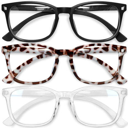 Gaoye Stylish Blue Light Glasses for Woman - Computer Glasses for Blue Light Blocking - Lightweight Frames - 3 pack