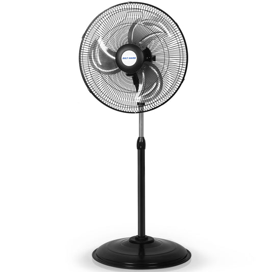 BILT HARD 3900 CFM 18" High Velocity Pedestal Oscillating Fan, 3-Speed Heavy Duty Metal Standing Shop Fan with Aluminum Blades for Commercial, Residential, and Garage, UL Listed